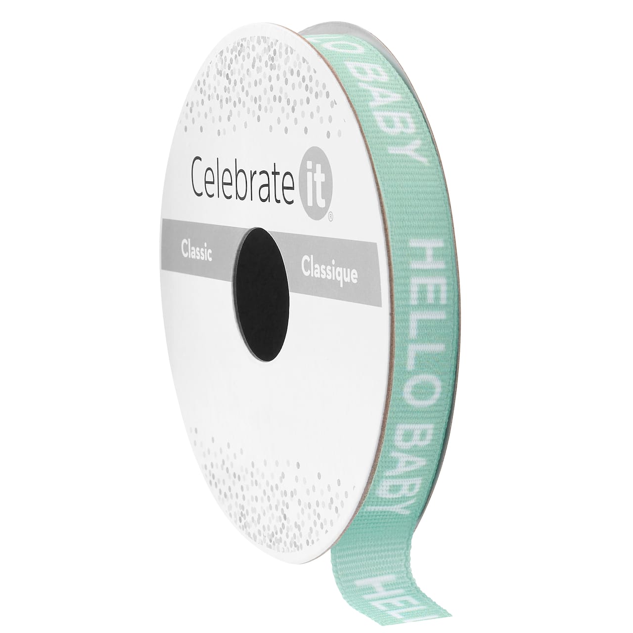 3/8" x 7yd. Sage Hello Baby Grosgrain Ribbon by Celebrate It® Classic